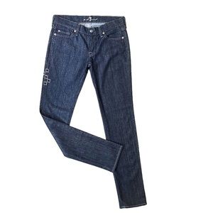 7 For All Mankind Roxanne Embellished Straight Jeans 28